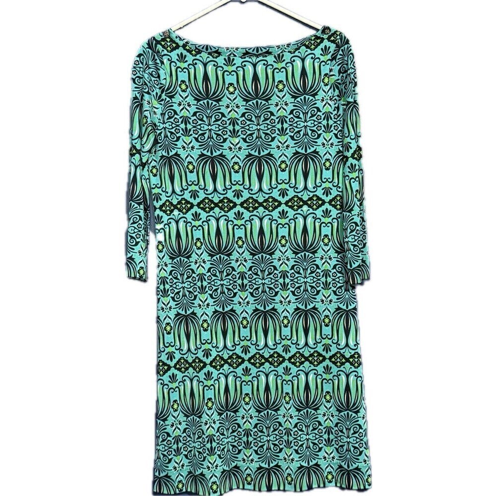 Tory Burch 100% Silk Sheath Geometric Print Dress Size XS